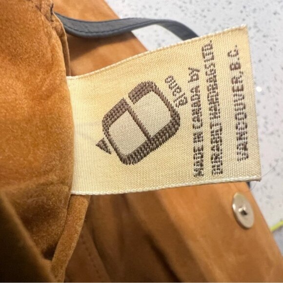 ELANO Durabilt Handbag Made in Vancouver Black Grey Leather, Suede Lining - Picture 7 of 15